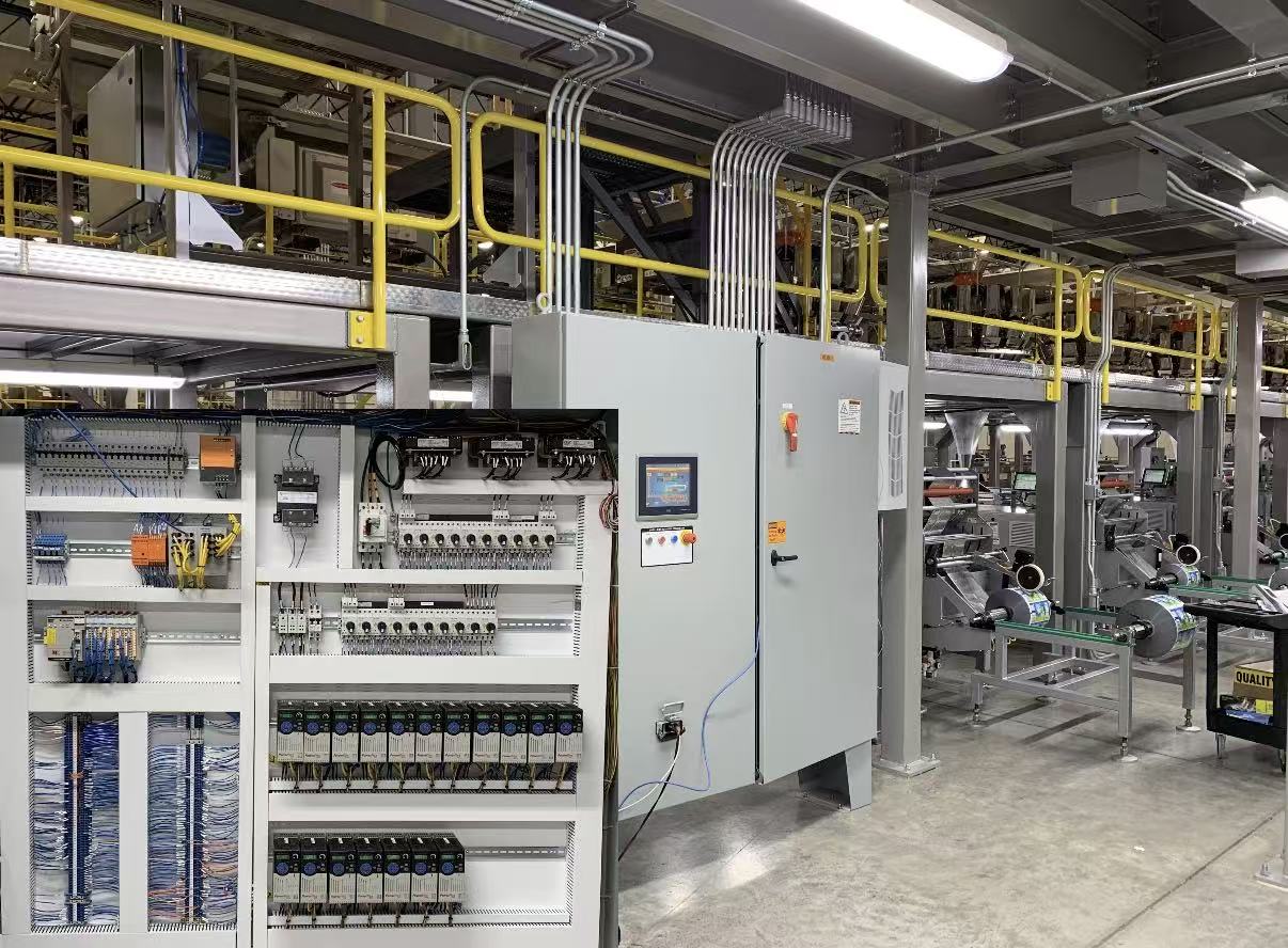 Industrial factory production line and electrical cabinets